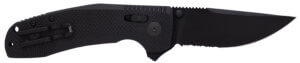 S.O.G SOG12380341 SOG-TAC XR 3.39″ Folding Clip Point Part Serrated Black TiNi Cryo D2 Steel Blade Blackout G10 Handle Includes Pocket Clip