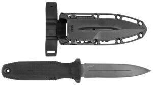 S.O.G SOG17610157 Pentagon FX 4.77″ Fixed Spear Point Plain Black Titanium Nitride Cryo CPM S35VN Blade/G10 Blackout Handle