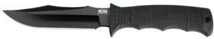 S.O.G SOGE37SNCP Seal Pup Elite 4.85″ Fixed Clip Point Plain Black Hardcased TiCN AUS-8A SS Blade/Black w/Grip Lines GRN Handle Includes Lanyard/Sheath