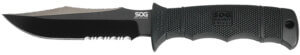 S.O.G SOG11120541 Trident AT 3.70″ Folding Clip Point Plain Black TiNi Cryo D2 Steel Blade/Blackout GRN Handle Features Line Cutter/Glass Breaker