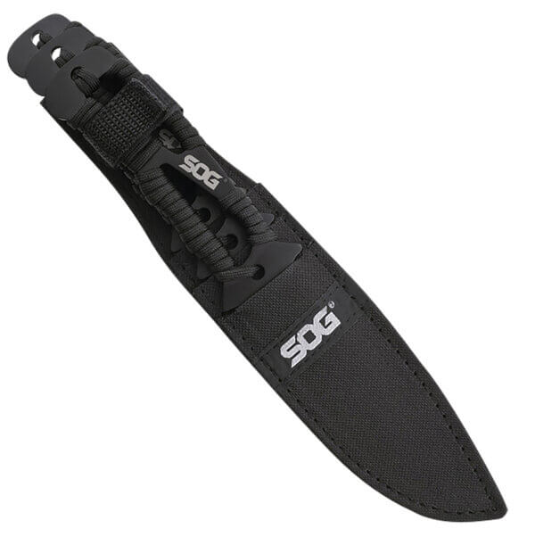 S.O.G SOGF041TNC Throwing Knives Fixed 4.40″ Plain Black Hardcased 420HC SS Blade Black GRN Handle 3 Knives Piece