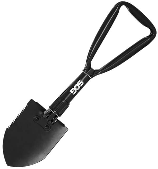 S.O.G SOG-F08-N Entrenching Tool Folding Shovel Plain/Serrated Blade Black Powder Coated High Carbon Steel Handle 18.25″ Long Includes Sheath