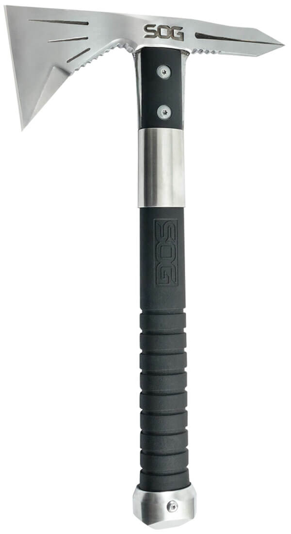 S.O.G SOGF182NCP Voodoo Hawk Mini 2.75 Blade 3Cr13MoV SS Blade Black Side Hammer Checkering w/”SOG” GRN Handle 12.50″ Long Tomahawk”