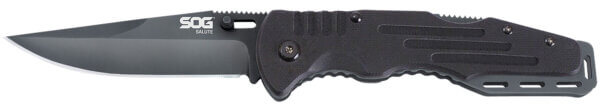 S.O.G SOG-FF11-CP Salute 3.62″ Folding Clip Point Plain Black Hardcased 8Cr13MoV SS Blade Black G10 Handle Includes Belt Clip