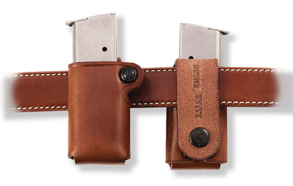 Galco SMC22 SMC Mag Case Single Tan Leather Belt Loop Compatible w/ Walther P99 Belts 1.75″ Wide Ambidextrous Hand