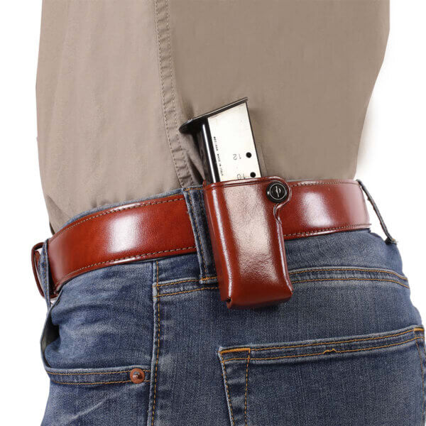Galco SMC22 SMC Mag Case Single Tan Leather Belt Loop Compatible w/ Walther P99 Belts 1.75″ Wide Ambidextrous Hand