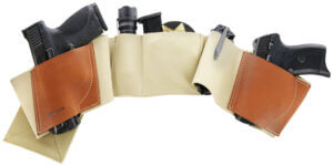 Galco UWERBKHMED UnderWraps Elite Khaki Medium Leather/Nylon Handgun