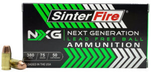 SinterFire Inc SF38075NXG Next Generation (NXG) 380 ACP 75 gr Lead Free Ball 50 Rd Box