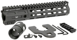 Midwest Industries MINF105 Night Fighter 10.50″ M-LOK Black Hardcoat Anodized Aluminum Includes Barrel Wrench Nut & 5 Slot Rail