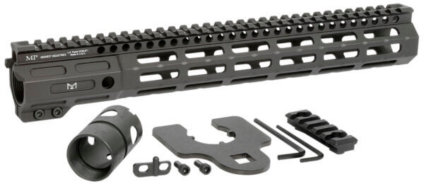 Midwest Industries MINF135 Night Fighter 13.50″ M-LOK Black Hardcoat Anodized Aluminum Includes Barrel Wrench Nut & 5 Slot Rail