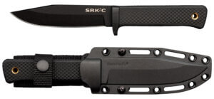 Cold Steel CS-49LCKD SRK Compact 5″ Fixed Plain Black Tuff-Ex Finish SK-5 Steel Blade/Black Kray-Ex Handle Includes Sheath