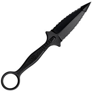Cold Steel CS92FR FGX Ring Dagger 3.50″ Fixed Serrated Dagger Black Griv-Ex Blade/Black w/Molded Ring Griv-Ex Handle