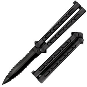 Cold Steel CS-92EAA FGX Balisong 5″ Folding Part Serrated Black Griv-Ex Blade & Handle