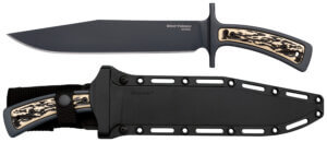 Southern Grind SG04030100 Vermin Fixed Drop Point Plain Black S35VN SS Blade Includes Lanyard/Sheath