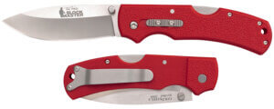Cold Steel CS23JK Double Safe Slock Master 3.50″ Folding Drop Point Plain 8Cr13MoV SS Blade/Red Textured GFN Handle Includes Pocket Clip