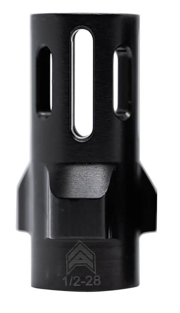 Angstadt Arms AA093LHB28 Flash Hider  Black Hardcoat Anodized Steel with 1/2-28 tpi Threads 1.42″ OAL for 9mm Luger”