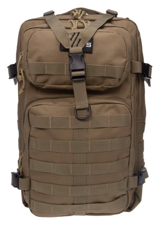 GPS Bags GPST1712BPT Tactical Bugout Tan Polyester with 15″ Laptop Sleeve & Retention System for 2 Pistols & Magazines