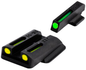 AmeriGlo SA446 Spartan Sight Set for Springfield Armory Hellcat Standard Black | Green Tritium with Orange Outline Front Sight Green Tritium with Black Outline Rear Sight
