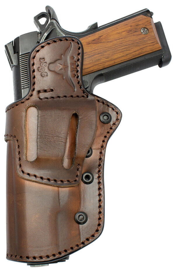 1791 Gunleather BH1BLBR BH1 OWB 01 Brown on Black Leather Belt Slide Fits 4-5″ 1911