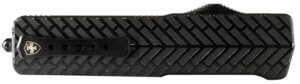 Templar Knife LABTB52 Premium Lightweight Large 3.50 OTF Tanto Part Serrated Black Oxide Stonewashed Powdered D2 Steel Blade 5.25″ Black & White w/Blue Line Anodized Aluminum Handle”