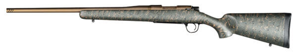 Christensen Arms 8010101200 Mesa  7mm-08 Rem 4+1 22 Threaded Barrel  Burnt Bronze Cerakote  Green with Black/Tan Webbing Stock”