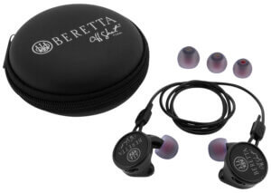 Beretta USA CF081A21560951 Mini Headset Comfort Plus Silicone Ear Piece 32 dB In The Ear Black Ear Buds with Black Cord
