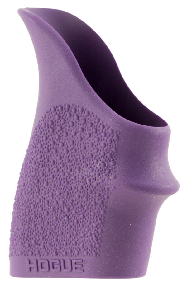 Hogue 18406 HandAll Beavertail Grip Sleeve Textured Purple Rubber for Glock 26  S&W M&P Shield  Ruger LC9