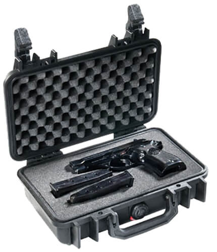 Pelican VCV100 Vault Case Small Size made of Polymer with Black Finish Heavy Duty Handles Foam Padding & 2 Push Button Latches 11″ L x 8″ W x 4.50″ D Interior Dimensions