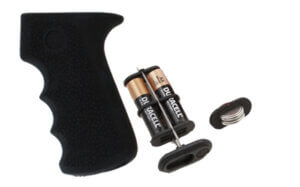 Hogue 74010 Rubber Grip  Cobblestone Black Rubber with Finger Grooves & Storage for AK-47  AK-74 (Batteries Not Included)