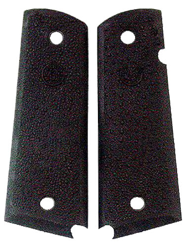 Hogue 45090 OverMolded Grip Panels Cobblestone Black Rubber with Palm Swells for 1911 Government