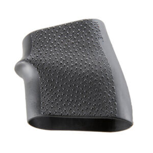 Hogue 18000 HandAll Jr. Grip Sleeve Small Size made of Rubber with Textured Black Finish & Finger Groove for Most 22  25 & 38 Pistols