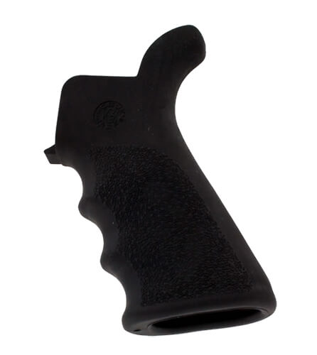 Hogue 15020 OverMolded Beavertail Cobblestone Black Rubber with Finger Grooves for AR-15 M16