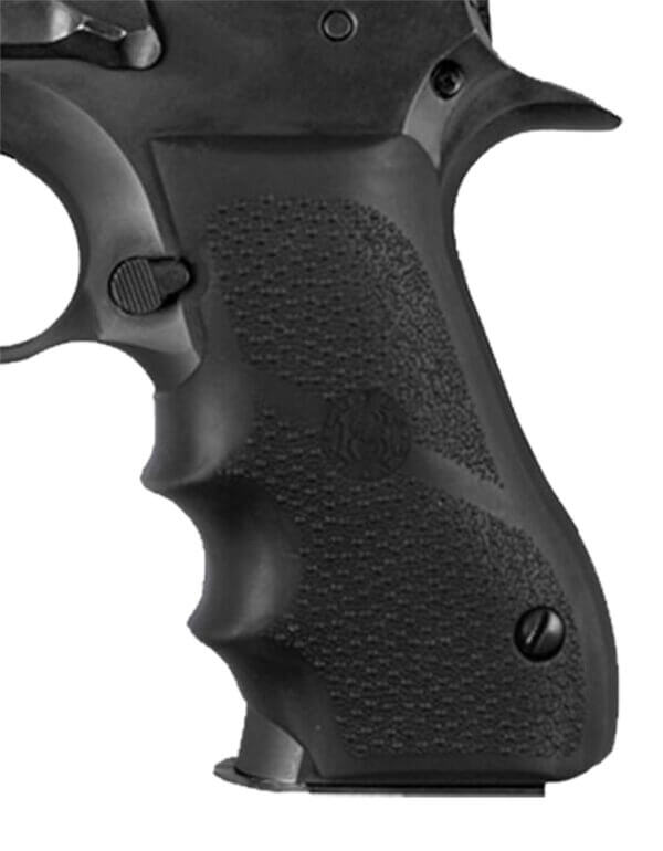 Hogue 76000 Rubber Grip Black with Finger Grooves for Magnum Research Baby Eagle (9/40) IWI Jericho Uzi Eagle