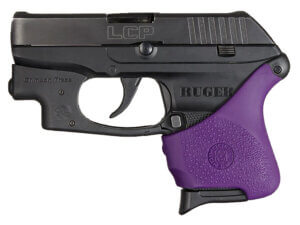 Hogue 18116 HandAll Hybrid Grip Sleeve made of Rubber with Textured Purple Finish for Ruger LCP with Crimson Trace