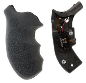 Hogue 60080 OverMolded Red Laser Enhanced Monogrip Black Smith & Wesson J-Frame Round Butt (Standard Full Size)