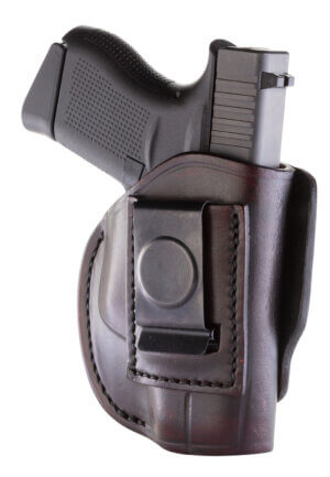 1791 Gunleather 4WH5CBRR 4-Way IWB/OWB 05 Classic Brown Leather Belt Clip Fits S&W M&P/Springfield XD/Glock 17/HK VP9