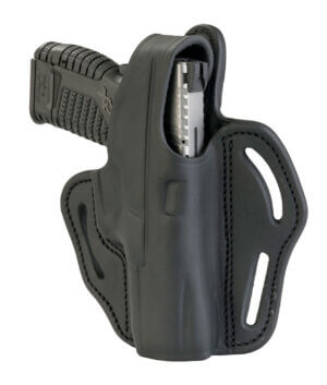 1791 Gunleather BH23SBLR BH2.3 OWB Size 2.3 Stealth Black Leather Belt Slide Compatible w/Glock 17/Sig P226/HK VP9 Right Hand