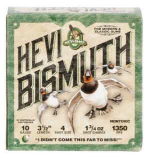 HEVI-Shot HS14502 HEVI-Bismuth Waterfowl 12 Gauge 3.50″ 1 1/2 oz 1500 fps Bismuth 2 Shot 25rd Box