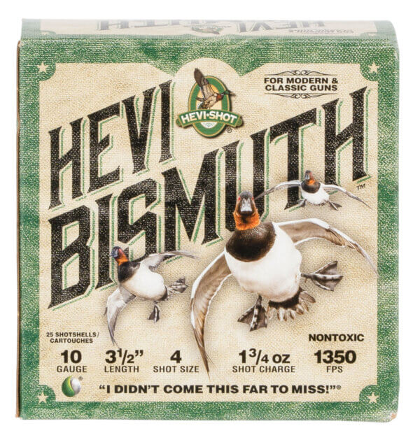 HEVI-Shot HS15504 HEVI-Bismuth Waterfowl 10 3.50″ 1 3/4 oz Bismuth 4 Shot 25rd Box