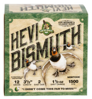 HEVI-Shot HS14704 HEVI-Bismuth Waterfowl 12 Gauge 2.75″ 1 1/4 oz 1450 fps Bismuth 4 Shot 25rd Box
