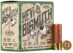 HEVI-Shot HS14502 HEVI-Bismuth Waterfowl 12 Gauge 3.50″ 1 1/2 oz 1500 fps Bismuth 2 Shot 25rd Box