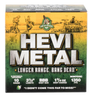 HEVI-Metal HS37508 HEVI-Metal Longer Range 10 3.50″ 1 3/4 oz BBB Shot 25rd Box