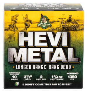 HEVI-Metal HS37508 HEVI-Metal Longer Range 10 3.50″ 1 3/4 oz BBB Shot 25rd Box