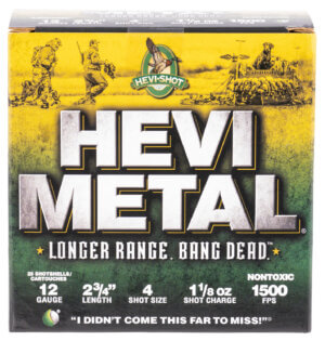 HEVI-Metal HS38704 Hevi-Metal Longer Range 12 Gauge 2.75″ 1 1/8 oz 1500 fps 4 Shot 25rd Box