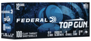 Federal TG121008 Top Gun Clay Target 12 Gauge 2.75″ 1 1/8 oz 8 Shot 100rd Box