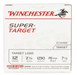 Winchester Ammo TRGT12907 Super-Target Light Target 12 Gauge 2.75″ 1 oz 1290 fps 7.5 Shot 25rd Box