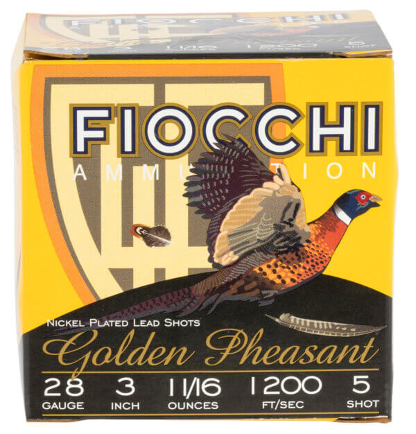 Fiocchi 283GP5 Golden Pheasant Extrema 28 Gauge 3″ 1 1/16 oz 5 Shot 25rd Box