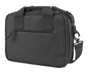 NcStar CPDX2971U VISM Double Pistol Range Bag with Mag Pouches Loop Fasteners Zippers Padding & Urban Gray Finish