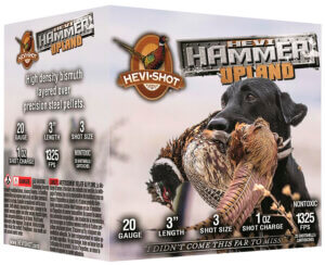 HEVI-Shot HS29213 HEVI-Hammer Upland 20 Gauge 3″ 1 oz 1325 fps Steel Bismuth 3 Shot 25rd Box