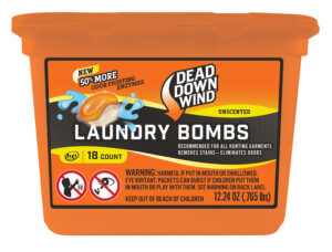 Dead Down Wind 118318 Laundry Bombs Odor Eliminator Unscented Scent 12.24 oz Tub 18 count